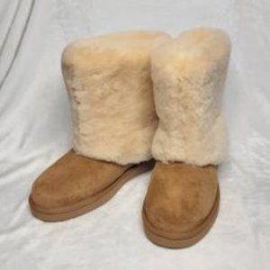 NWT UGG W PATTEN Chestnut Suede Shearling Boots, Women'ss Size 10